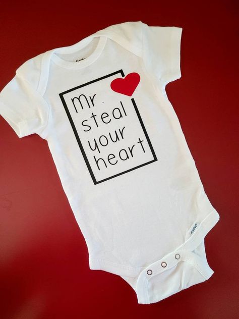 Baby Boy Valentines Day Outfit, Valentines Baby Shower Ideas Boy, Valentines Day Onesie, Baby Valentines Shirt, Baby Boy Valentines, Valentines Onesie, Boy Valentines, Boy Onesies, Funny Onesie