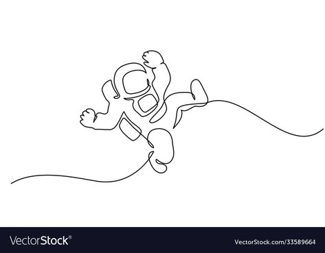 Astronaut Logo, One Continuous Line Drawing, Astronaut Drawing, Line Animation, One Line Tattoo, Line Art Vector, Drawing Vector, One Line Drawing, Continuous Line Drawing