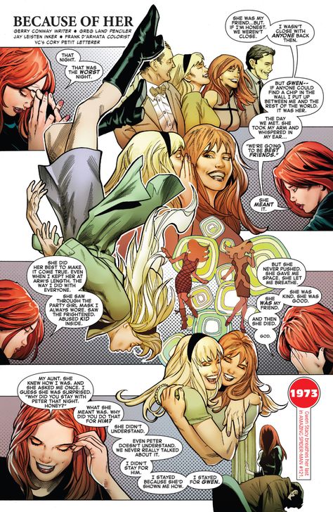 Mary Jane Watson and Gwen Stacy Gwen Stacy Comic, Gwen Stacy, Spider Gwen, American Comics, Comic Panels, Spiderman Art, Superhero Art, Amazing Spiderman, Superhero Comic