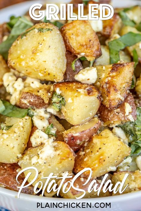 Zoe’s Potato Salad, Roasted Potato Salad With Lemon And Feta, Olive Oil Potato Salad, Leftover Roasted Potatoes Recipes, Potato Bbq Recipes, Cold Potato Recipes, Bbq Potatoes Recipes, Lemon Potato Salad, Roasted Potato Salad Recipe