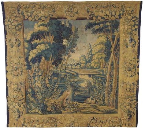 A FLEMISH VERDURE TAPESTRY | 17TH CENTURY | Christie's Fabric Tiles, Scandinavian Textiles, Modern Textiles, Mobile Art, Deco Luminaire, 100 Years Ago, Magic Carpet, Antique Carpets, Wall Hanging Tapestry