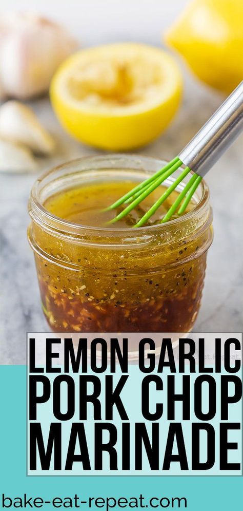 Lemon Garlic Chicken Marinade, Pork Chop Marinade Recipes, Garlic Chicken Marinade, Chicken Marinate, Marinade Chicken, Pork Chop Marinade, Pork Marinade, Garlic Marinade, Chicken Marinade Recipes