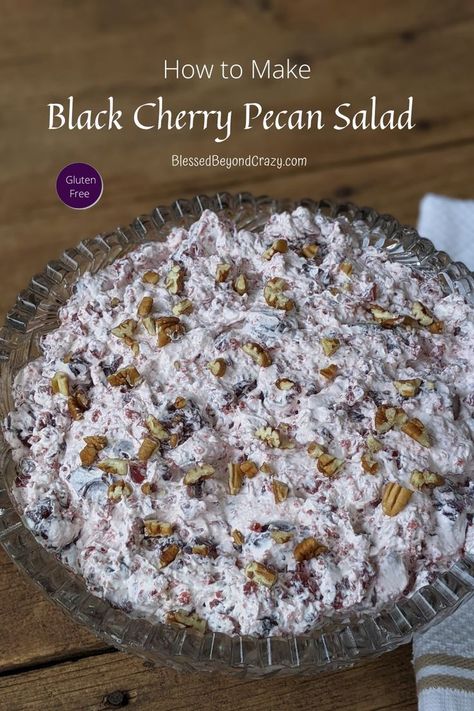 Cherry Chiffon Salad, Cherry Fluff Salad Recipes, Cherry Pretzel Salad Recipe, Bing Cherry Recipes, Black Cherry Jello Salad, Frozen Cherries Recipes, Bing Cherry Salad, Black Cherry Recipes, Cherry Salad Recipes