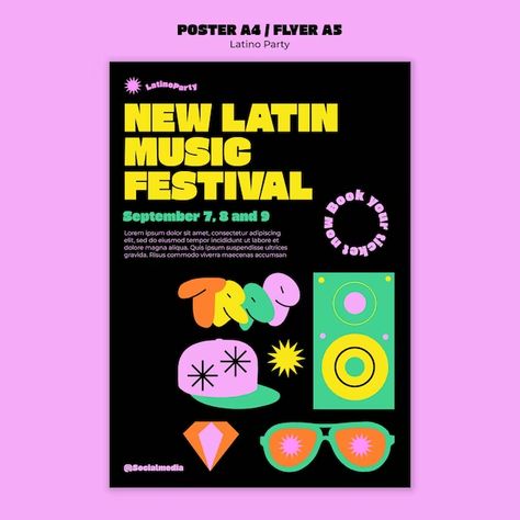 Festival Indie Vectors, Photos and PSD files | Free Download Latino Party, Rave Poster, Indie Festival, Party Template, Latin Music, File Free, Psd Files, Free Psd, Music Festival