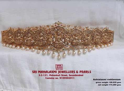 Hip Belt Gold Designs, Vaddanam Designs Gold Indian, Vaddanam Designs Gold, Gold Vaddanam, Ashta Lakshmi, Step Chain, Antique Wedding Jewelry, Hip Belts, Vaddanam Designs