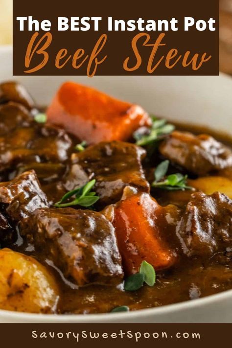 Instant Pot Beef Stew Recipe, Instant Pot Stew, Wine Gravy, Instant Pot Beef Stew, Red Wine Gravy, Classic Beef Stew, Pressure Cooking Today, Cooking Meals, Pot Beef Stew