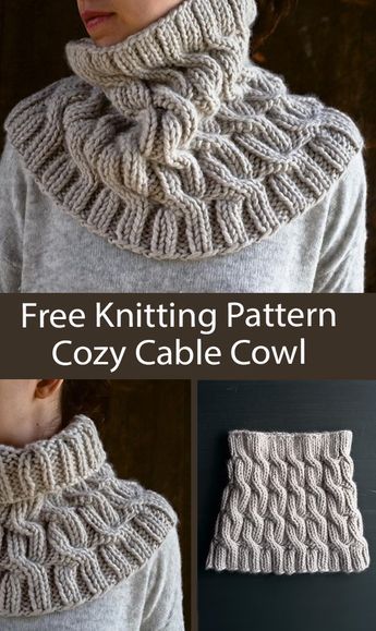 Cable Cowl, Knit Cowl Pattern Free, Knitted Cowl, Cowl Knitting, Cable Knitting Patterns, Knitting Patterns Free Scarf, Scarf Patterns, Knitting Paterns, Cowl Knitting Pattern