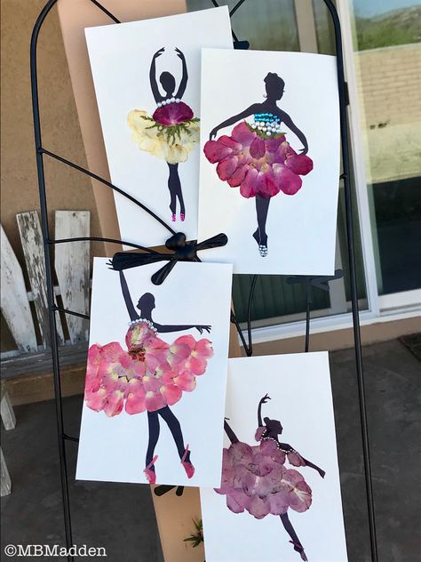 Dried Flower Petals Crafts, Art With Rose Petals, Flower Petal Art, Dried Flower Petals, Petal Art, Dancing Ballerina, Plant Crafts, Toddler Arts And Crafts, Portfolio Ideas