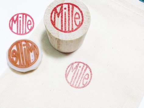 Stamped Business Cards, Eraser Stamp, Japanese Stamp, Hand Carved Rubber, Mini Business Card, Signature Stamp, Clay Stamps, Hand Carved Stamps, Stamp Carving