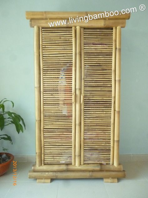 Bamboo Village, Bamboo Furniture Design, Kitchen Pantry Doors, Three Door Wardrobe, Bow Wood, Bamboo Decor, Indian Home Design, Bamboo Crafts, Wardrobe Furniture