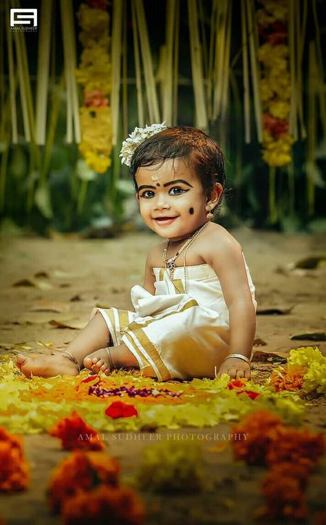 Kerala Photoshoot, Onam Photoshoot Ideas, Baby Art Pictures, Indian Nature, Names Cute, Babies Photography, Cute Babies Photography, Buddha Painting