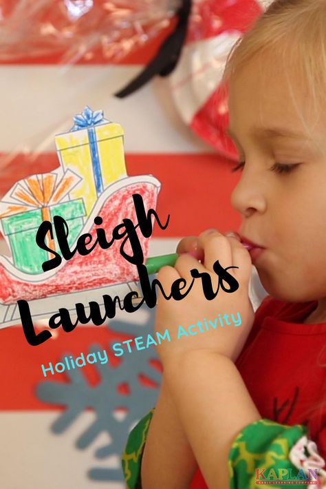 Sleigh Launchers Holiday Activity | Kaplan Early Learning Company Little Red Sleigh Activities, Sleigh Christmas, Force And Motion, Christmas Activity, Steam Activities, Kindergarten Crafts, Program Ideas, Preschool Teacher, Holiday Activities