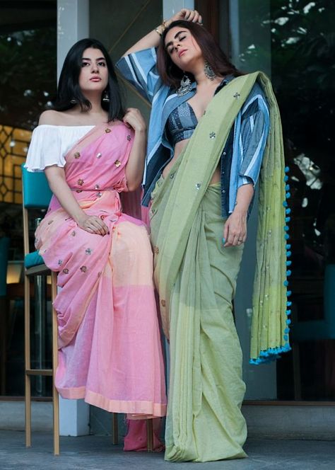 A Saree State Of Mind! Western Blouse Designs, Saree Wearing Style, Saree Wearing, Saree Wearing Styles, Saree Draping Styles, Indian Sari Dress, Sari Design, Modern Saree, Sari Dress