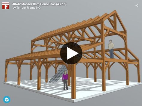 Monitor Barn House Floor Plans, Beam Joints, Timber Frame Barn Homes, Timber Art, Monitor Barn, Diy Log Cabin, Timber Frame Plans, Timber Frame Cabin, Timber Frame Joinery