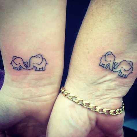 Mommy Daughter Tattoos, Elephant Tattoo Meaning, Cute Elephant Tattoo, Tattoo Elephant, Elephant Outline, Mom Daughter Tattoos, Tattoo Schrift, Elephant Tattoo Design, Shape Tattoo