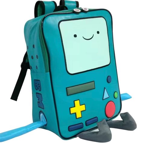 Brand - Adventure Time Style - Full-Size Bmo Backpack Color - Bmo Blue / Teal Size - 15.35 Inches X 6.3 Inches X 11.42 Inches (Full Size!) Condition - Nwot! This Never Used Bmo Backpack Is Perfect For School And Can Even Fit A Laptop!! It’s Great For Kids And Kids At Heart Alike! Full Size And The Arms Are Detachable!! Bmo Backpack, Adventure Time Backpack, Cute Adventure Time, Cute Backpacks For School, Adventure Time Style, Backpack Drawing, Finn And Jake, Silly Clothes, Messanger Bag