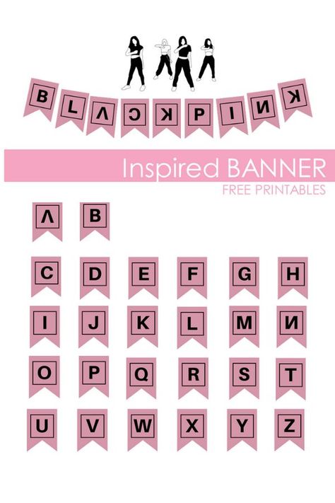 Free Printable Banner Letters, Happy Birthday Banner Printable, Printable Birthday Banner, Name Tag Templates, Printable Banner Letters, Free Printable Banner, Bday Invitations, Pink Crafts, Birthday Cake Topper Printable