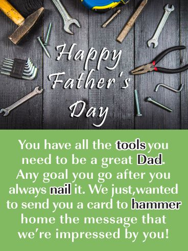 The Handy Man Dad Funny Father’s Day Card is packed with silly puns to make your son smile! We pulled a bunch of jokes out of our toolbox for this one! Hammer the message home that you want him to have a very Happy Father’s Day. He has all the tools he needs already, and this card really hits the nail on the head in letting him know. Happy Fathers Day To My Son, Father And Son Quotes, Happy Fathers Day Son, Happy Fathers Day Funny, Birthday Greetings For Sister, Happy Fathers Day Message, Happy Father's Day Wishes, Happy Fathers Day Cards, Homemade Fathers Day Gifts