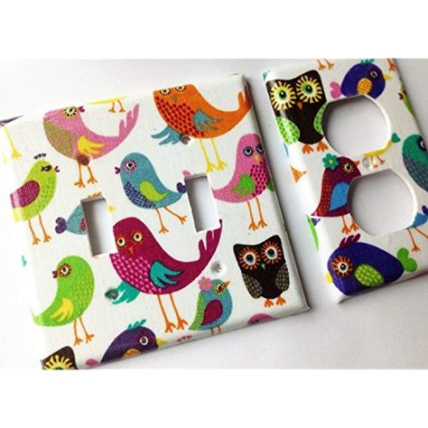 Birds And Owls Light Switch Plate Cover - Various Sizes Offered *** Check this awesome product by going to the link at the image. (This is an affiliate link) #baby Whimsical Plates, Bird Nursery Decor, Nautical Decor Bedroom, Clovis California, Owl Nursery Decor, Mermaid Bathroom Decor, Fox Nursery Decor, Grey Nursery Decor, Room On A Budget