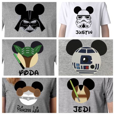 Disney Star Wars Shirts, Matching Disney Star Wars Shirts, Darth Vader, Storm Trooper, Yoda, R2D2, Princess Leia, Storm Trooper Tshirts.  Disney Family Shirts.  Custom Disney Star Wars Shirts!!https://www.etsy.com/listing/488995502/star-wars-disney-shirts-disney-star-wars