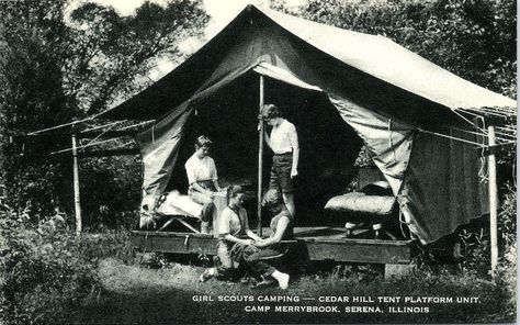 Camp Merrybrook, Serena, IL.  I had so many good times on these very platforms in the 60s and 70s.  Troop #12! Vintage Camping Photos, Camping Images, Camping Pics, Volkswagen Beetles, Camping Photo, Camping Park, Camp Style, Vintage Camping, Vintage Radio