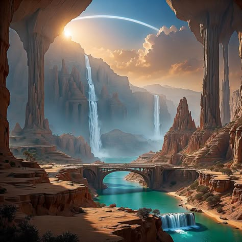 Villain Reference, Gorgeous Landscapes, World Ideas, Landscape Concept, Alien Planet, Reference Art, Fantasy Worlds, Fantasy City, Futuristic Art