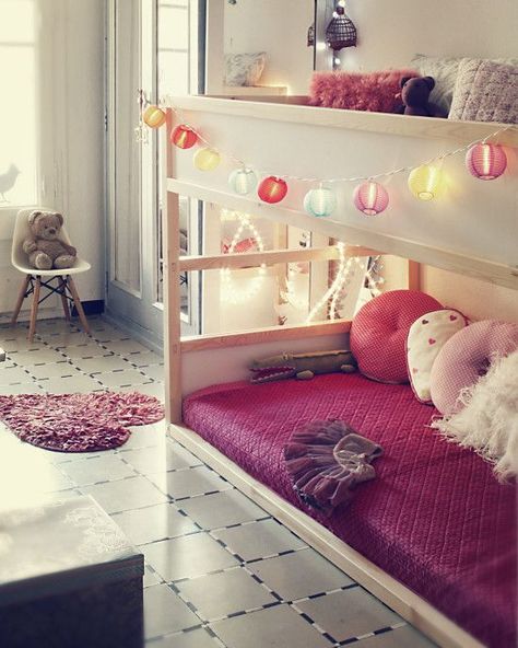 Scandinavian like kids room with a IKEA Kura bed Cama Ikea Kura, Bunk Bed Hacks, Ikea Loft, Kura Bed Hack, Ikea Loft Bed, Bed Ikea, Cama Ikea, Ikea Kura Bed, Kura Bed