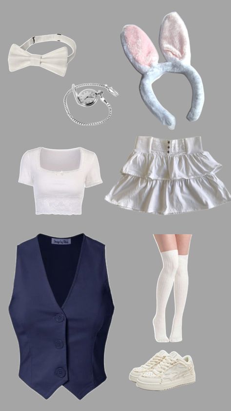 Alice In Wonderland Inspired Outfits White Rabbit, White Rabbit Disneybound, White Rabbit Outfit Ideas, White Rabbit Alice In Wonderland Costume, Alice In Wonderland Rabbit Costume, Alice In Wonderland Outfit Ideas, White Rabbit Costume, Alice In Wonderland Cosplay, Bunny Accessories