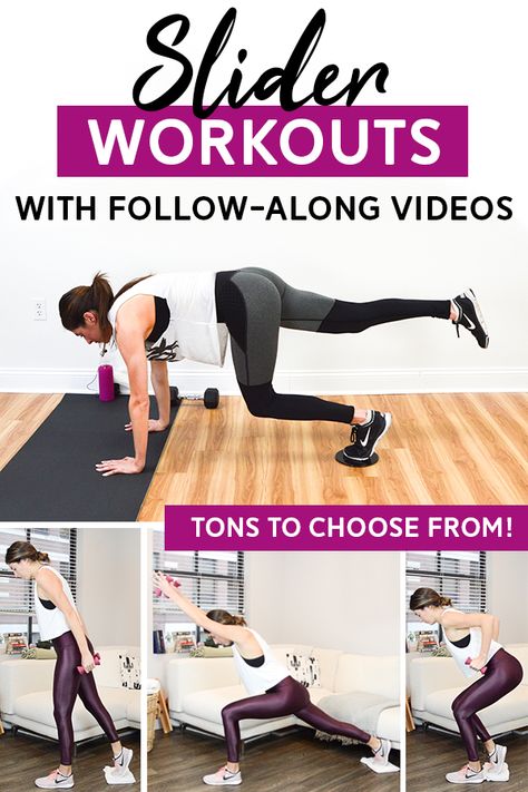 Slider Workouts, Slider Workout, Glider Workout, Slider Exercises, Leg Workout At Home, Mother Runner, Fitness Ideas, Body Workout At Home, Boxing Workout