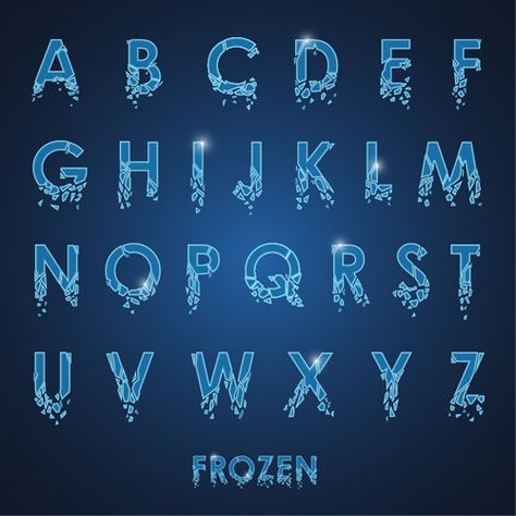 Frozen Letters Alphabet, Frozen Letters, Alphabet Fonts, Letter Vector, Sweet Stories, Fonts Alphabet, Vintage Ads, Lettering Alphabet, Abc