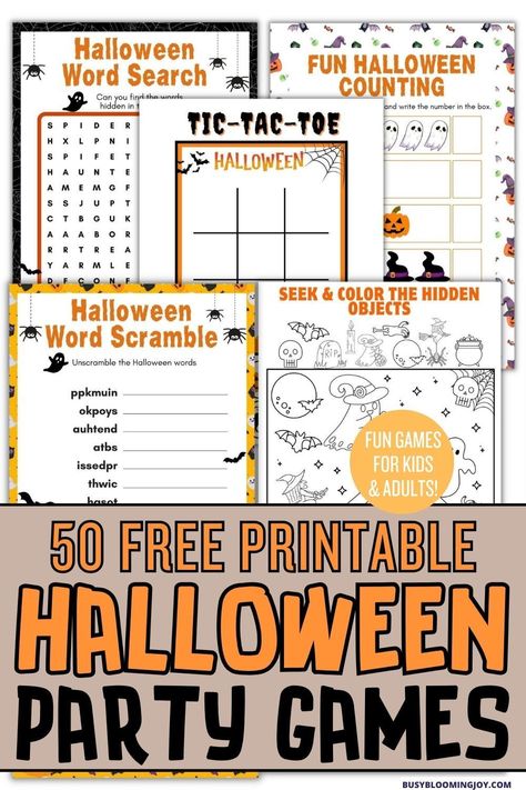 Fun Halloween party games & activities with free printables. Loads of free Halloween printables to choose from for toddlers & young kids plus free printable Halloween games for adults too, inc Halloween baby shower games. Halloween bingo & memory match printables, coloring pages, free printable templates for puppets, cute masks + Halloween decor, banner, tags. Best Halloween printable free templates for fun Halloween party activities. Halloween party games printables, kids & toddler activities. Free Printable Halloween Bingo Game, Halloween Party Games For Classroom, Halloween Pin The Tail Games Diy, Halloween Party Nursing Home, Fun Halloween Activities For School, Printable Halloween Games For Adults, Classroom Halloween Games 3rd Grade, Free Halloween Bingo Printables, Halloween Games Free Printable