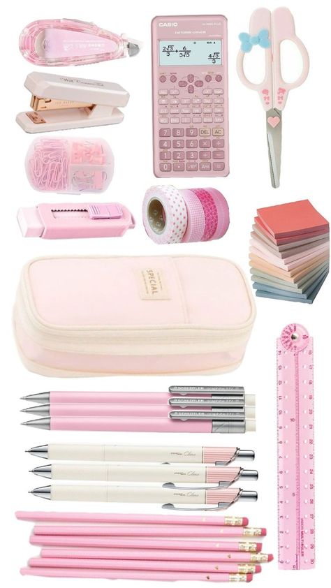 Pink stationary pencil case foe school Pink Stationary, Aesthetic Pencil Case, Pink Pencil Case, School Goals, Pink Pencil, Stationary School, Cute School Supplies, School Stationery, Stationery Supplies