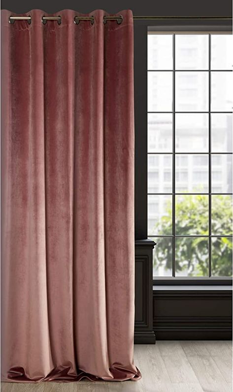 Eurofirany Soft Plain Opaque Velvet Curtain with Rufflette Tape For Rail - 1 Unit, Thick Fluffy Panel Drape Classic Glamour Elegant Living Room Bedroom, W55'' x L106'', 140x270 cm, Dark Pink : Amazon.co.uk: Home & Kitchen Velvet Curtains Bedroom, Curtain Velvet, Pink Velvet Curtains, Rose Curtains, Unique Curtains, Classic Glamour, Pink Curtains, Elegant Curtains, Pink Living Room