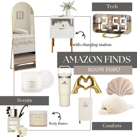 Elevate your bedroom with these stunning beige decor finds from Amazon! Perfect for creating a tranquil and aesthetic atmosphere, this collection of items seamlessly blends style and comfort. Ideal for a teen's bedroom or any room in need of a chic update. Get inspired and transform your space into a serene sanctuary today! 🌟🏡 #RoomInspo #TeenBedroomIdeas #Aesthetic #vanilla Vanilla Girl Room Decor, Teen Bedroom Aesthetic, Amazon Must Haves For Bedroom, Beige Decor, Vanilla Body Butter, Aesthetic Atmosphere, Beige Bedroom, Bedroom Bliss, Vanilla Girl