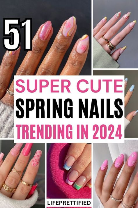 The Cutest Spring Nail Ideas You’ll Want To Copy in 2024 Spring Gel Nails Ideas, Ongles Gel French, Spring Break Nails, Simple Spring Nails, April Nails, Pastel Nails Designs, Nail Color Trends, Spring Acrylic Nails, Spring Nail Trends