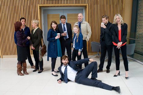 Alec Hardy, Peter Vincent, Arthur Darvill, Jodie Whittaker, David Tennant Doctor Who, Rory Williams, Donna Noble, Group Picture, Clara Oswald