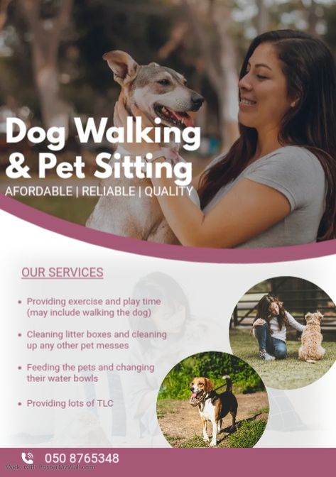 Pet Sitter Flyer, Pet Sitting Flyer Ideas, Pet Sitting Flyer, Dog Sitting Business, Kids Social Media, Pet Sitting Business, Pet Sitting Services, Pet Boarding, Pet Businesses