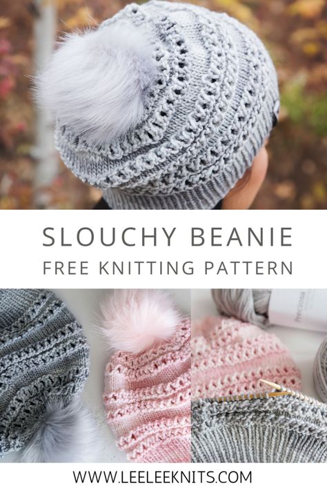 Free Slouchy Hat Knitting Pattern, Knit Hats Free Pattern Ladies, Knit Slouchy Hat Pattern Free Slouch Beanie, Slouchy Hat Knitting Pattern Free, Free Knitting Patterns For Women Hats, Free Knitted Hat Patterns For Women, Knitted Hats Patterns Free, Crochet Snoods, Knit Hat Pattern Free