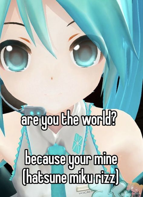 #rizz #hatsune #miku #ooeeoo #whisper Hatsune Miku Icon Aesthetic, Hatsune Miku Wallpapers Desktop, Funny Miku, Miku Banner, Miku Aesthetic, Kaai Yuki, Miku Hatsune Vocaloid, Japanese Robot, Vocaloid Funny