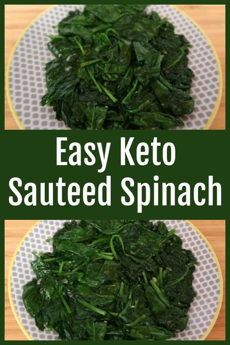 Keto Sauteed Spinach Recipe – How to make the best easy low carb friendly garlic side dish recipes with simple ingredients – with the video tutorial. Keto Spinach Recipes, Spinach Recipes Side, Low Carb Side Dish, Keto Vegetables, How To Make Spinach, Spinach Recipe, Spinach Salad Recipes, Low Carb Sides, Low Carb Side Dishes