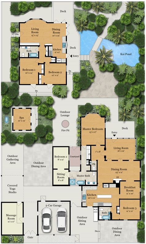 California House Plans, Japanese House Layout Floor Plans, Tropical House Layout, Modern Home Layout, Multigenerational House Plans, Pool House Plans, House Plans Mansion, Sims 4 House Plans, Mansion Floor Plan