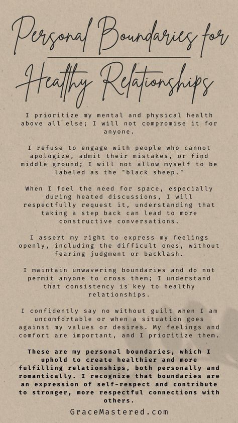 Setting boundaries in a romantic relationship is important. Click the link to see what healthy boundaries really are, or pin it for later. Self Love In Relationship, Good Relationship Boundaries, Healthy Boundaries Relationships Examples, Types Of Boundaries Relationships, What Boundaries To Set In A Relationship, Healthy Vs Unhealthy Boundaries, Qualities Of A Healthy Relationship, List Of Boundaries In A Relationship, Boundaries With Self