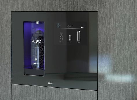 Built-in water cooler and dispenser I-Wall - Zerica Built In Ice Machine In Kitchen, Built In Water Cooler, Water Bottle Filler In House, Beverage Fridge In Pantry, Built In Water Dispenser Cabinet, Built In Water Dispenser, Water Dispenser Ideas Kitchens, Water Dispenser Cabinet Ideas, Dispenser Ideas