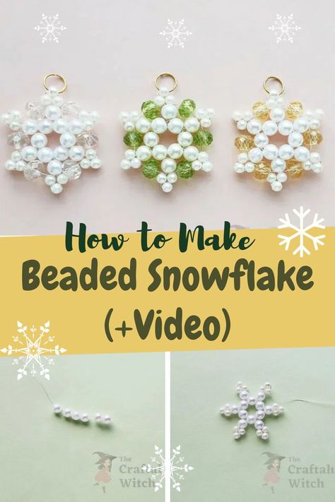 Bead Xmas Tree, Free Beaded Christmas Ornaments Patterns, Easy Bead Ornaments, Wire And Bead Christmas Ornaments, Pony Bead Snowflake, Diy Beaded Ornaments Christmas, Easy Beaded Christmas Ornaments, Seed Bead Snowflake Patterns, Diy Christmas Beaded Ornaments