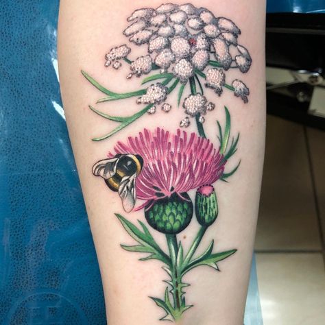 Coneflower Tattoo, Hawthorn Tattoo, Botanical Tattoo, Tattoo Artist, Floral Flowers, Flower Tattoo, Tattoo Ideas, Bee, Thank You