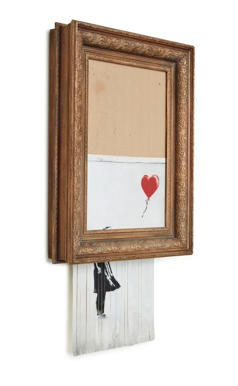 Love Is In The Bin, 2018 - Banksy Explained Martin Kippenberger, Banksy Artwork, Banksy Paintings, Its A Girl Balloons, World Record, British Art, Wall Street Journal, Museum Of Modern Art, Art Market