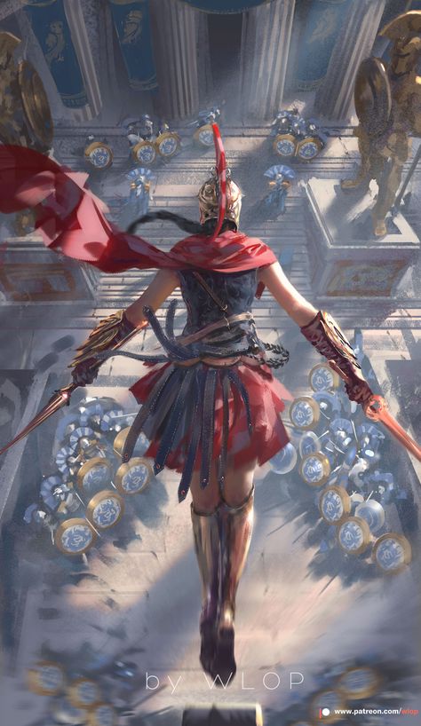 Assassin's creed odyssey | WLOP on Patreon Assassin's Creed Odyssey Wallpaper, Assassin's Creed Kassandra, Assassin's Creed Odyssey Kassandra, Wlop Art, Assasing Creed, Creed Wallpaper, Assassin's Creed Wallpaper, Ac Odyssey, All Assassin's Creed