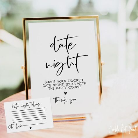 Date Night Idea Wedding, Date Night Idea Box Wedding, Wedding Date Night Ideas, Wedding Shower Date Night Jar, Date Night Jar Wedding Reception, Date Night Idea Bridal Shower Game, Date Night Bridal Shower Game, Bridal Shower Date Jar, Date Night Shower Ideas