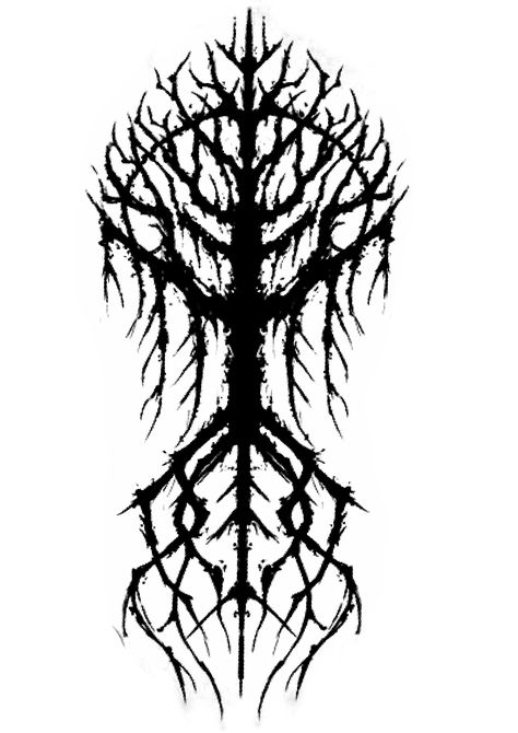 The World Tree Yggdrasil, Yggdrasil Tattoo Vikings, Ygdrassil Tattoo, Nordic Tattoo Ideas, Web Of Wyrd, Yggdrasil Tattoo, Demon Symbols, Neolithic Art, Zelda Tattoo