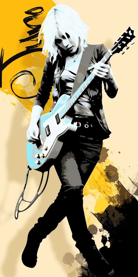 Pop Art Illustration Modern, Pop Art Music Illustration, Playing Guitar Illustration, Guitar Pop Art, Guitar Abstract Art, Blue Art Painting, Trippy Artwork, Guitarist Caricature, Pop Art Images